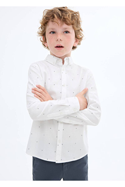 MANGO Kids Desenli Oxford gömlek