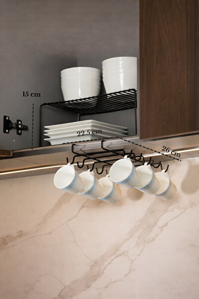 Edora Home Crni kuhinjski set, organizator za ormariće i poklon od 10 komada ...