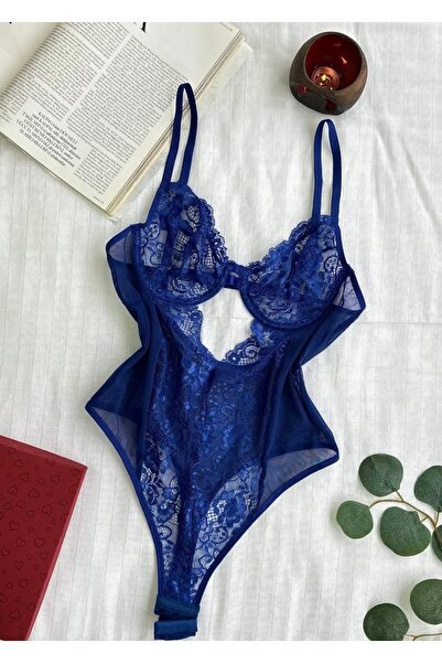 İNKO İÇ GİYİM Δώρο για την Ημέρα του Αγίου Βαλεντίνου Μπλε δαντελένιο κορμάκι...