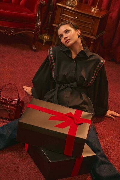 Manuka ΠΟΥΚΑΜΙΣΟ NORA TASARIM Με σχέδιο