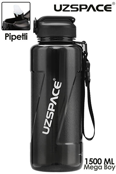 Uzspace 1500 ml Mega Size Tritan Water Bottle with Straw, School Water Bottle...