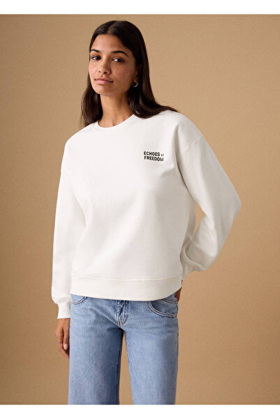 Mango Teen Desenli pamuklu sweatshirt