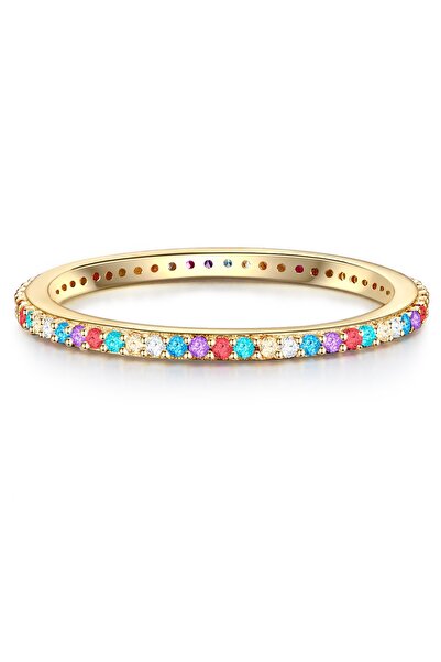 Lulu & Jane Modeschmuckring Ring gelbgold Zirkonia bunt
