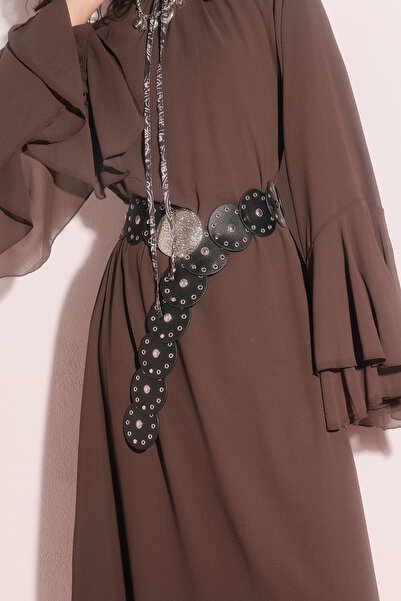 Manuka Μαύρη ζώνη με μεγάλη πόρπη Western