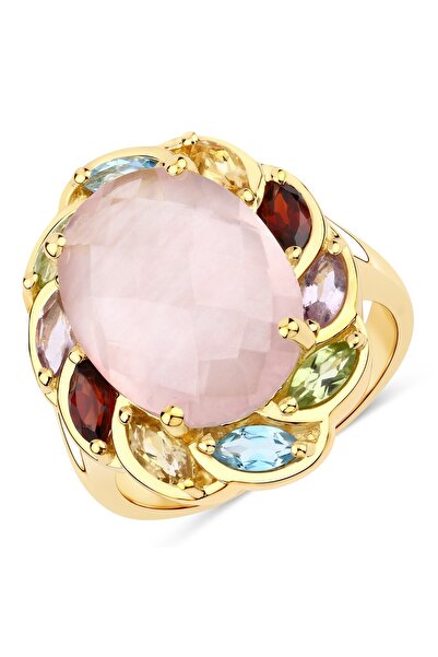 Rafaela Donata Edelsteinring Ring Sterling Silber gelbvergoldet Edelsteine mu...