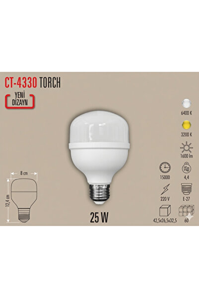 byzm Eco Lounge CATA CT 4330 Led Ampul 25W 3200K Günışığı E27 Duy