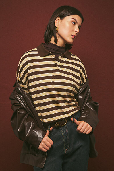 Manuka ΜΠΟΥΜΕΛΟ POLO oversized ΚΑΦΕ