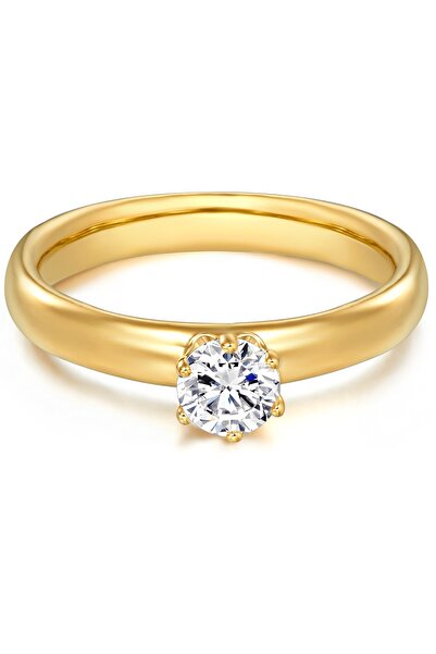 Trilani Silberring Ring Sterling Silber gelbgold Zirkonia weiß