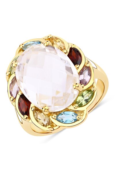 Rafaela Donata Edelsteinring Ring Sterling Silber gelbvergoldet Edelsteine mu...
