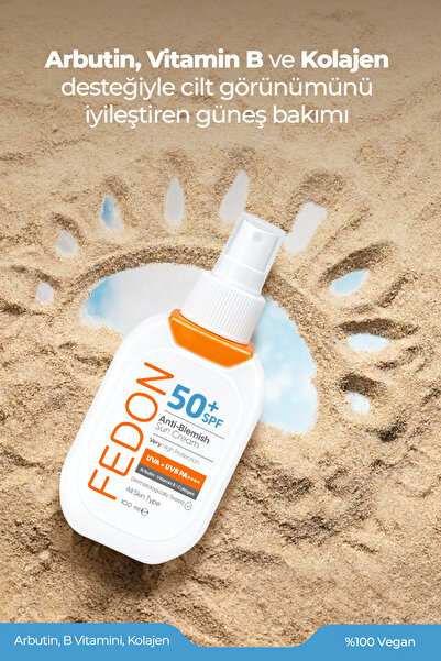 fedon Kabin Boy Spf 50 Güneş Kremi Suya Dayanıklı Uva Uvb Arbutin Vitamin B Kolajen Yüksek Koruma Güneş Kremi 100ml