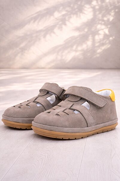 Rakerplus Muppet Genuine Leather Sand Color Velcro Anatomical Baby Sandals Shoes