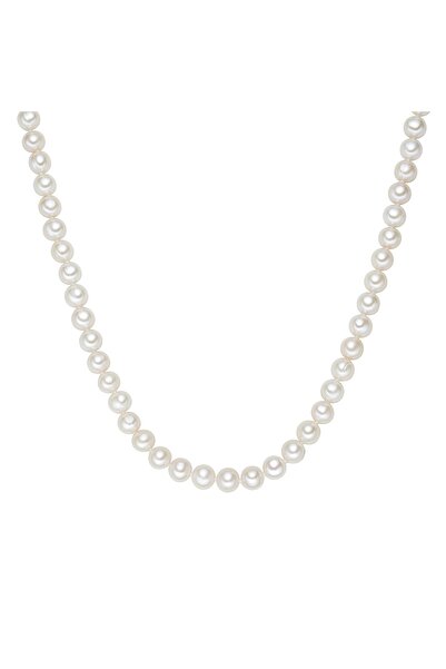 Valero Pearls Perlenhalskette Kette Sterling Silber Süßwasser-Zuchtperle weiß