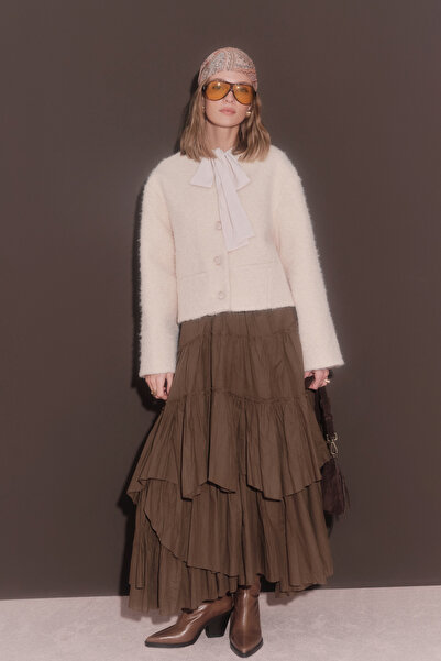 Manuka Φούστα Boho Voile σε Χακί Χρώμα