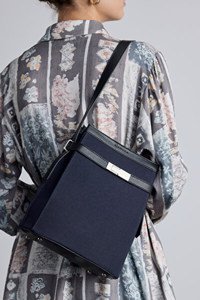 Manuka ΤΣΑΝΤΑ ΜΠΑΓΚΕΤ ΚΑΜΒΑΣ MİLO ΣΚΟΥΡΟ ΜΠΛΕ