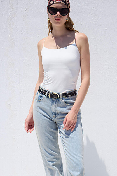 Manuka Λεπτομερής ζώνη μαύρης ραφής