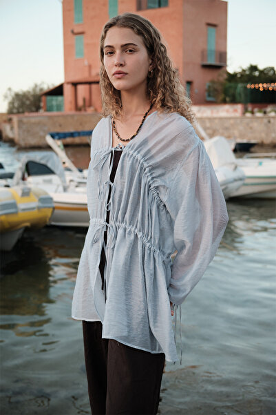 Manuka ΜΠΛΟΥΖΑ ΜΕ ΚΟΡΔΟΝΙ ΜΠΛΕ