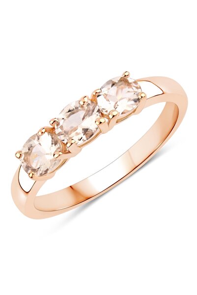 Rafaela Donata Edelsteinring Ring Sterling Silber rosévergoldet Morganit rosa