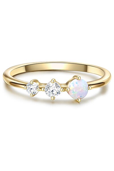 Glanzstücke München Silberring Ring Sterling Silber gelbgold Zirkonia weiß Op...