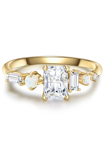 Glanzstücke München Silberring Ring Sterling Silber gelbgold Opal (synth.) Zi...