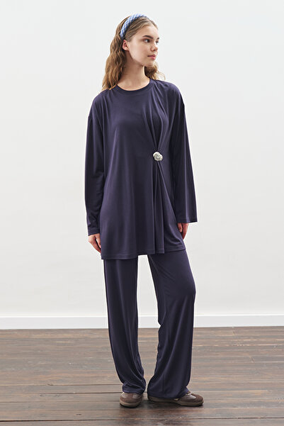 Manuka ΣΕΤ ΠΑΝΤΕΛΟΝΙ ΜΕ ΣΧΕΔΙΟ ΚΟΡΔΟΝΙ ΣΚΟΥΡΟ ΜΠΛΕ