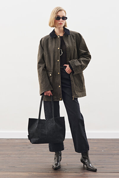 Manuka OVERSIZE KONTRAST YAKALI PARKA BOZ GRİ