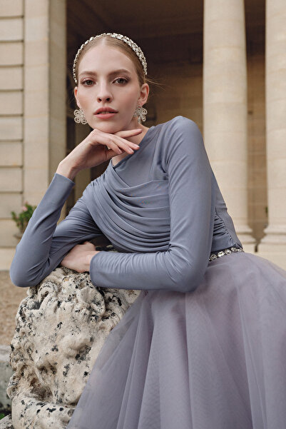 Manuka ΜΠΛΟΥΖΑ ΜΩΒ ΜΕ ΛΕΠΤΟΜΕΡΗ ΠΑΝΑΚΟΛΟ