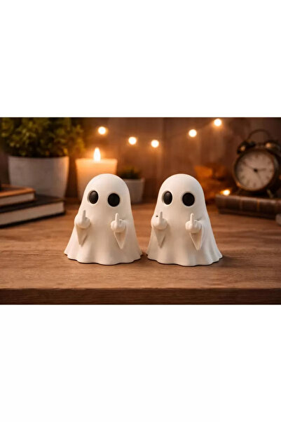 Printorium Dekoratif Mizahi Hayalet Figürleri - Eğlenceli Masa Üstü 2’li Set