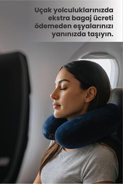 Viscofoam Hybrid Travel Bag Seyahat Çantası Seyahat Yastığı - Lacivert - Ergo Travel