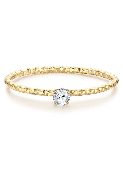eastside Edelstahlring Ring Edelstahl gelbgold Zirkonia weiß