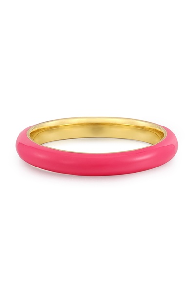 Glanzstücke München Silberring Ring Sterling Silber gelbgold Emaille pink
