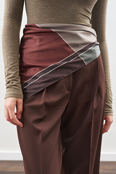 Manuka DESENLİ ORTA BOY SATEN FULAR NERA-YEŞİL