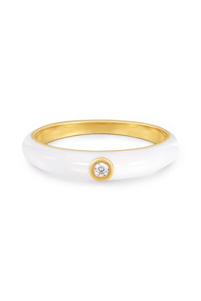 Glanzstücke München Silberring Ring Sterling Silber gelbgold Zirkonia weiß Em...