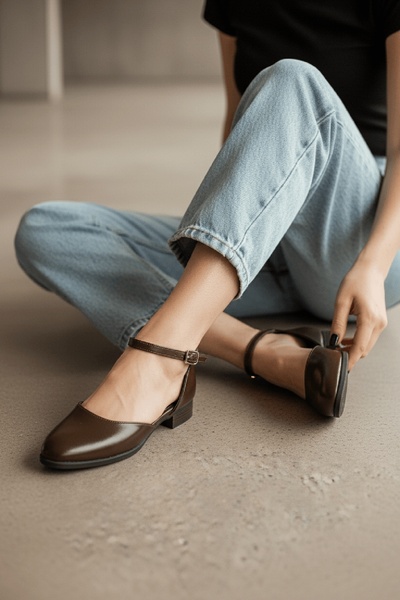 DİVOLYA Tena Καφέ Λουράκι Αστραγάλου Καθημερινής Χρήσης Μπαλαρίνα