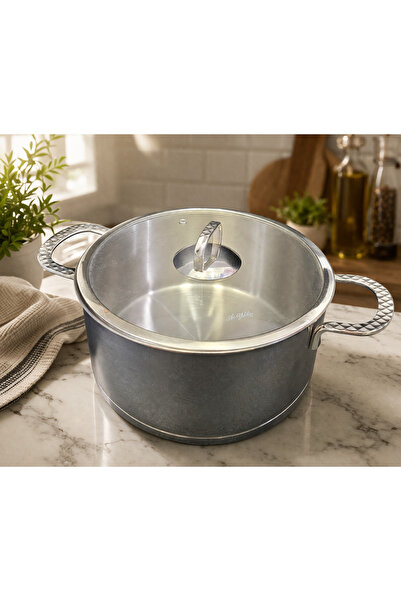 Aryıldız Paslanmaz Çelik Cam Kapaklı Derin Tencere 25x13 cm 1 Adet Inox Görün...