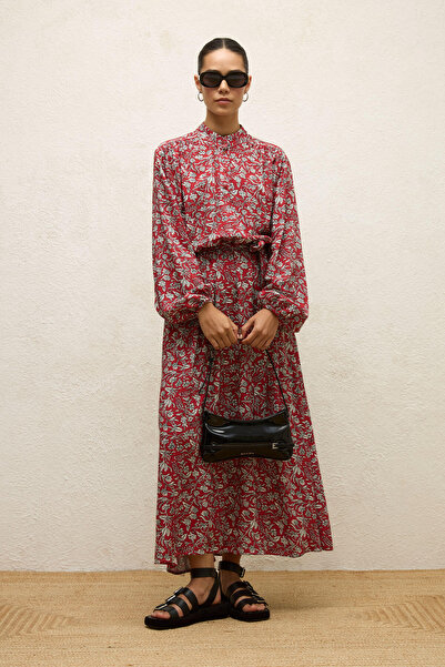 Manuka Ethnisches Kleid mit Viskose-Print