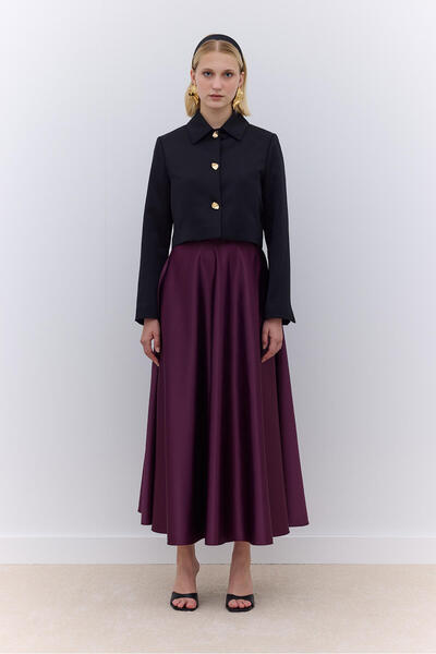 Manuka Βραδινή φούστα Claret Red Satin Klosh