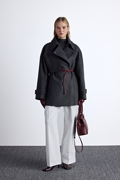 Manuka MARİ KRUVAZE TRENÇ KABAN ANTRASİT