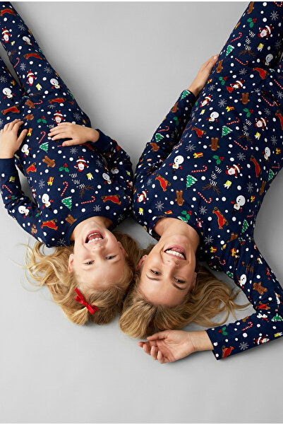 Siyah İnci Σετ πιτζάμες με χριστουγεννιάτικο θέμα, πλεκτό, με σχέδιο χιονάνθρ...