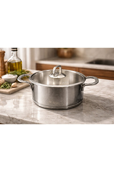 Aryıldız Paslanmaz Çelik Cam Kapaklı Derin Tencere 3,5 L 23x11 cm 1 Adet Inox...