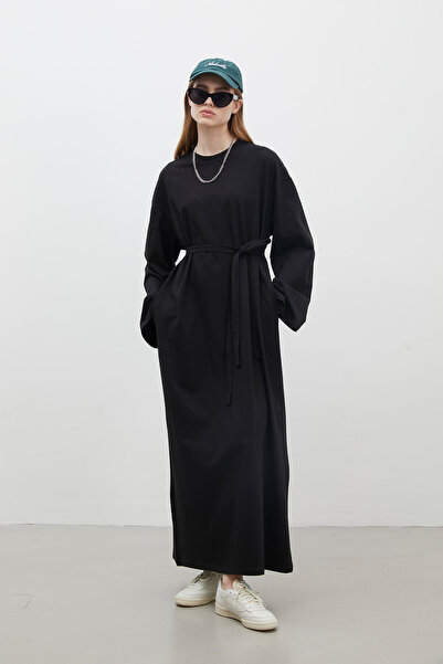 Manuka OVERSIZE COTTON DRESS BLACK