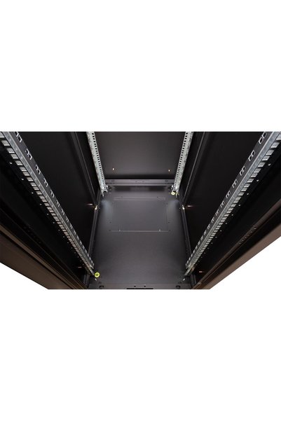 Lande 26U 600X800 Hyperline Freestanding Rack Cabinet (Black) (Front Glass Door / with Wheels)