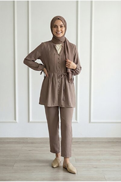 MİHRA STORE Tiredra Nervür Λεπτομερής Σετ Ραφής-EU2800-MF563 Mink