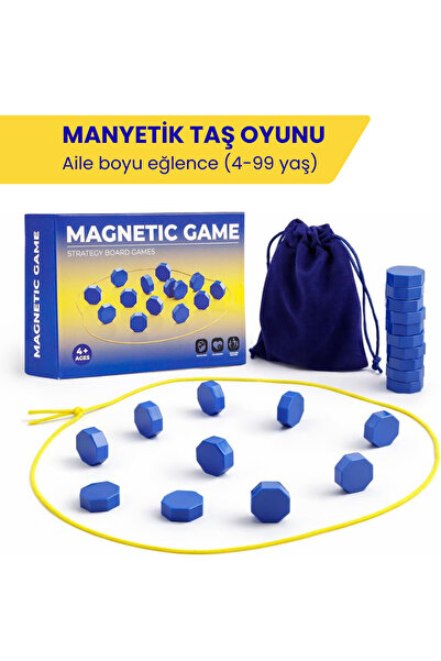 animokids Manyetik Taş Oyunu 20 Parça – Güçlü Mıknatıslı Satranç Oyunu, Eğiti...