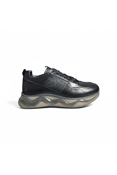 MARCOMEN Men's Leather Casual Daily Shoes 23390Sb - Black - 43