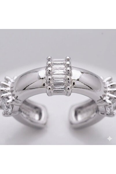 Siya Silver Kararmaz Çelik Taşlı Kıkırdak Küpe – Deliksiz Ear Cuff Gold / Silver