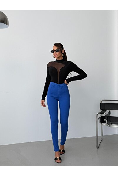 HerTon Γυναικείο ψηλόμεσο στενό τζιν παντελόνι – Ελαστικό που εφαρμόζει στο σώμα