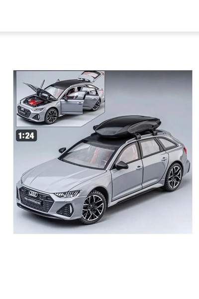 Z1 Home Audi Rs6 Premium Diecast Metal Maket Araba 1:24 Gri Birebir Wagon 21c...