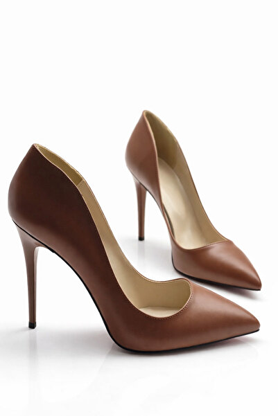 HAYYSHOES AURORA Taba Mat Stiletto Kadın Yüksek Topuklu Ayakkabı 10 Cm