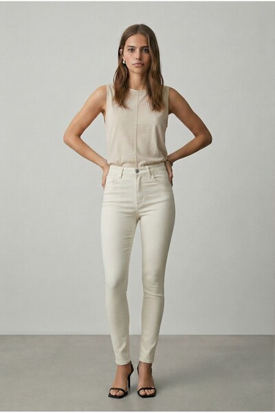 HerTon Γυναικείο ψηλόμεσο στενό τζιν παντελόνι – Ελαστικό που εφαρμόζει στο σώμα