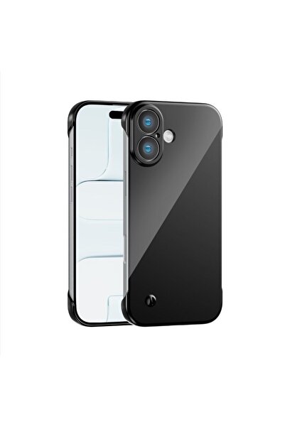 Vissona iPhone 16 Plus Uyumlu Kamera Korumalı Yanları Açık Sararmaz Sert Mika...